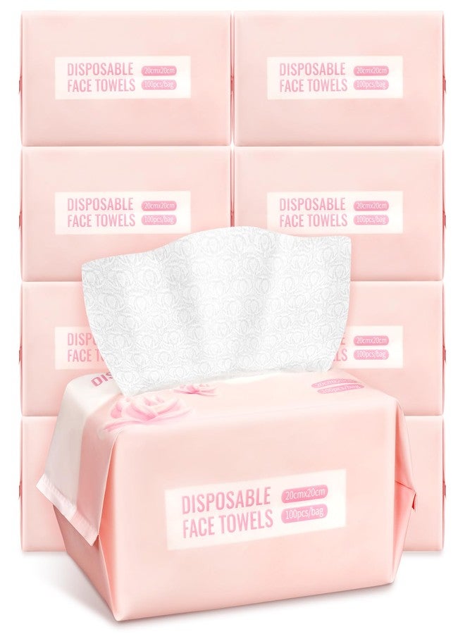 FXKS 800 Count Face Towels,Super Soft and Thick Face Cleansing Towelettes for Sensitive Skin, Disposable Facial Towels for Makeup Removal and Clean Skin,Biodegradable Facial Towel,(8 Box) - Image 1